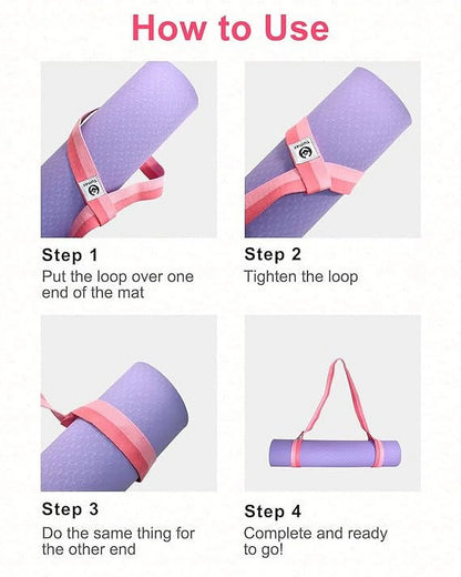 Yoga Mat Holder (Mat Not Incl.), Adjustable Yoga Mat Carrier, Pink