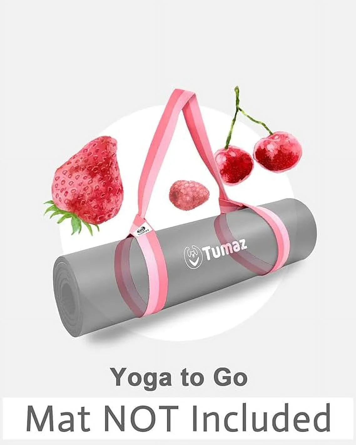 Yoga Mat Holder (Mat Not Incl.), Adjustable Yoga Mat Carrier, Pink