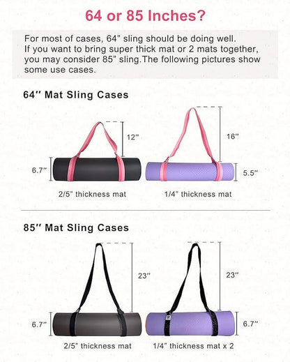 Yoga Mat Holder (Mat Not Incl.), Adjustable Yoga Mat Carrier, Pink